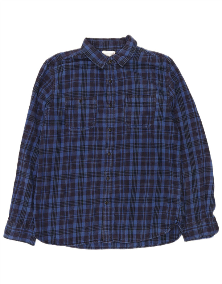 CONVERSE Męska koszula flanelowa w średnią niebieską kratkę, bawełniana