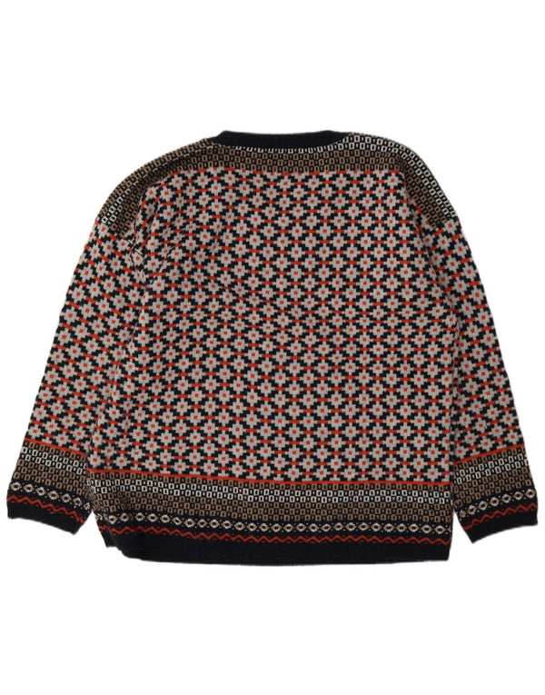 Marks & Spencer Damski sweter z dekoltem w łódkę UK 20 2XL Czerwony Geometryczny