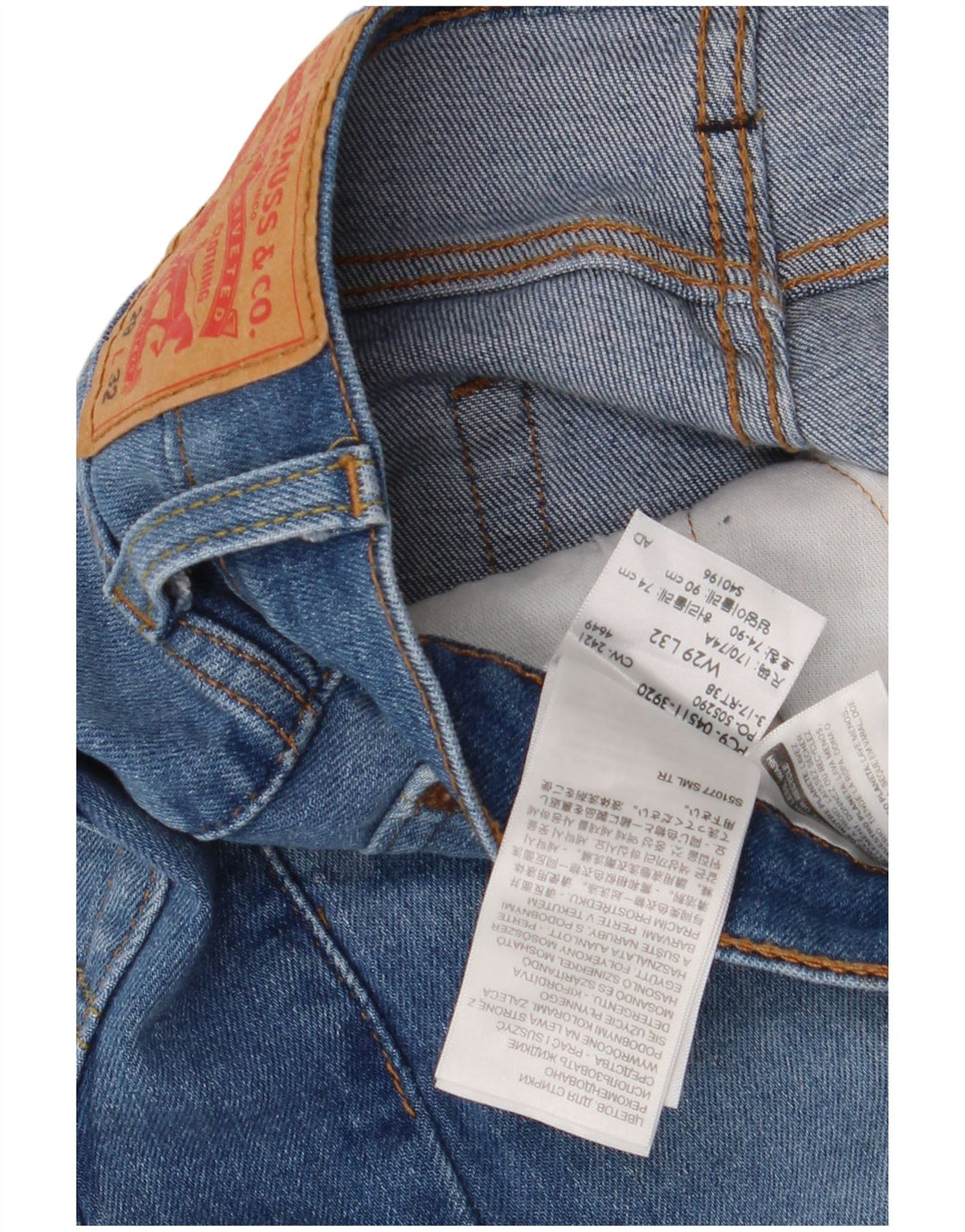 Męskie jeansy Levi's 511 Slim W29 L32 Niebieskie bawełniane