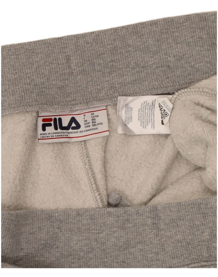 FILA Mens Tracksuit Trousers Joggers 2XL  Grey Cotton