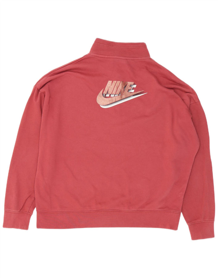 Damski sweter oversize NIKE z grafiką i zamkiem błyskawicznym UK 16, duży czerwony