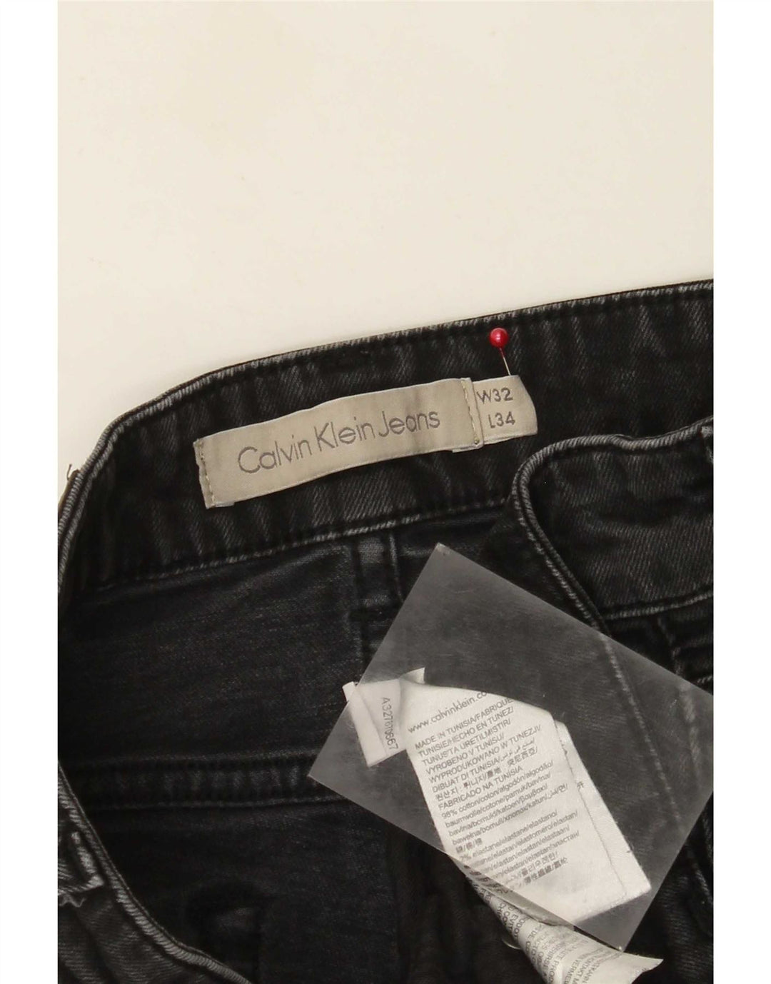 Damskie jeansy Calvin Klein W32 L34 Czarne bawełniane