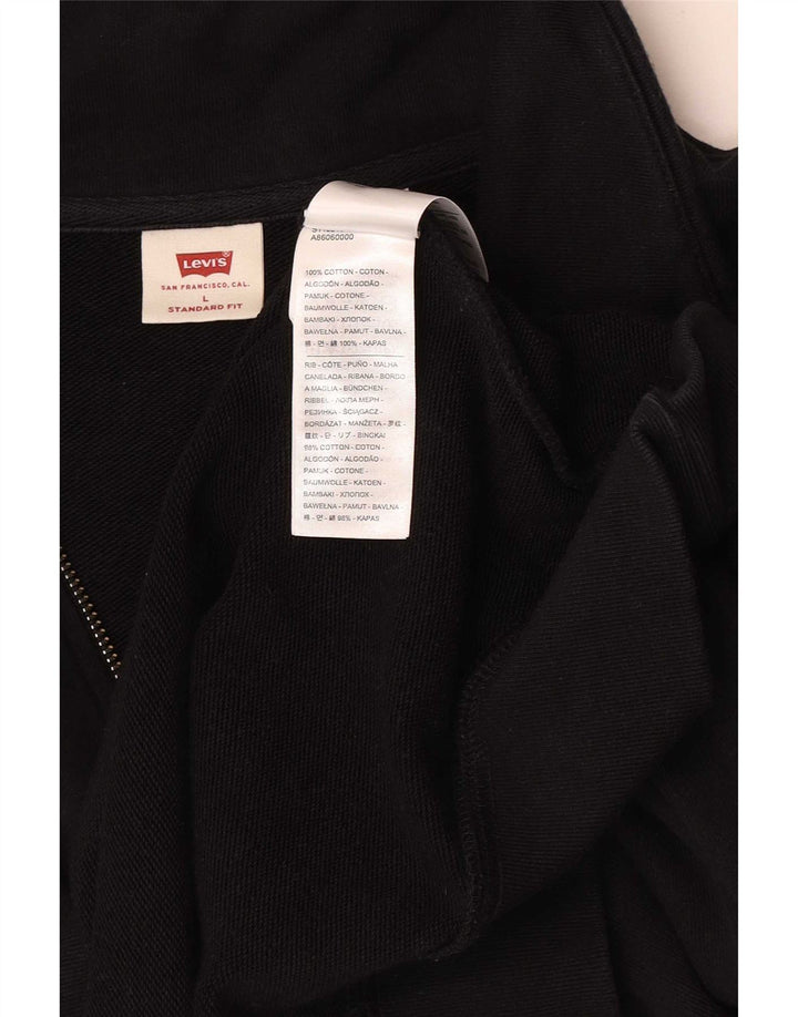 Męska bluza Levi's Standard z zamkiem błyskawicznym, duża, czarna, bawełniana