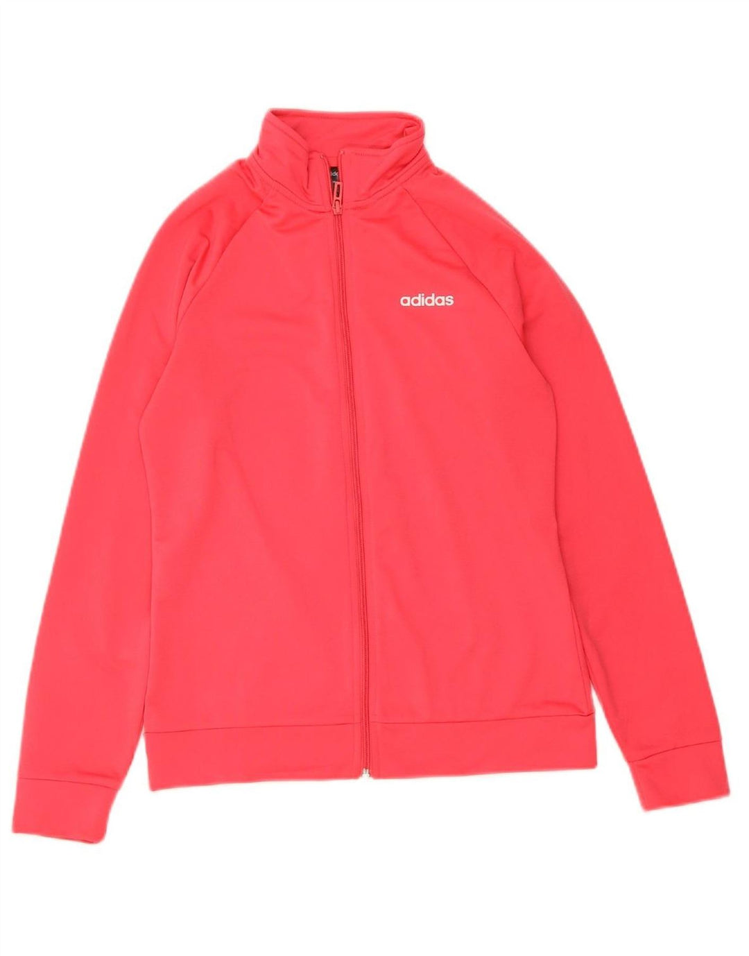 ADIDAS Girls Tracksuit Top Jacket 13-14 Years Pink Polyester