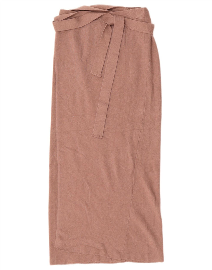 Zara Damska dzianinowa spódnica kopertowa mała W26 brązowa