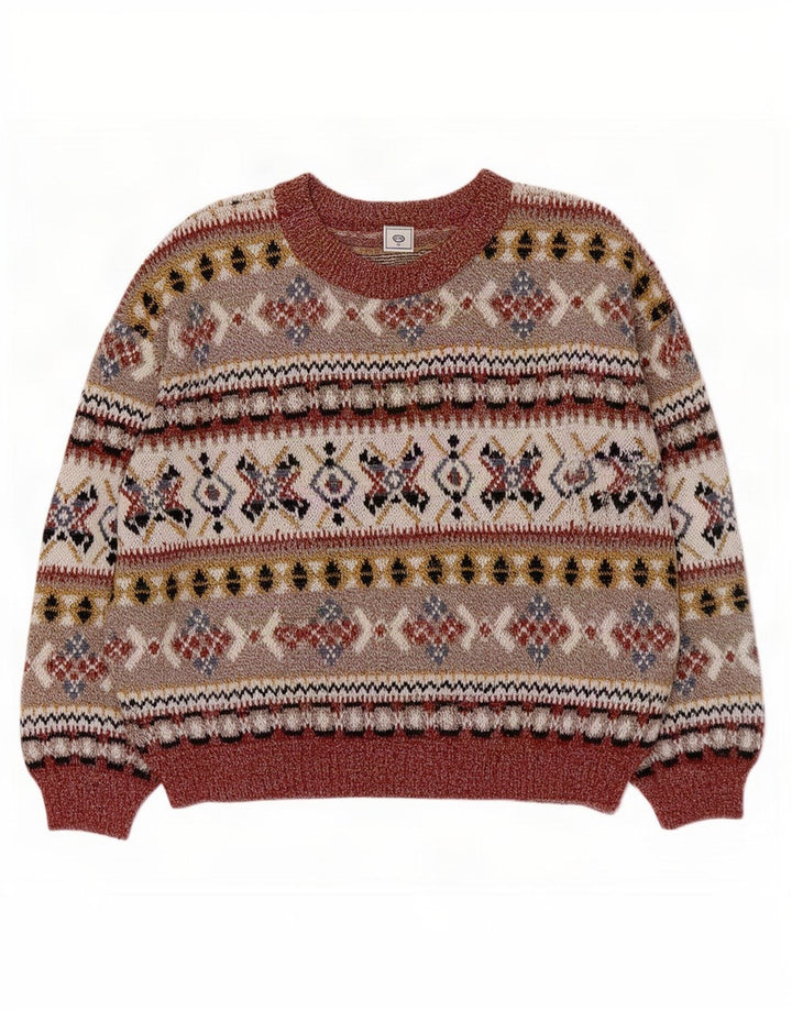 Damski sweter C&A z okrągłym dekoltem UK 14 Średni wielobarwny Fair Isle
