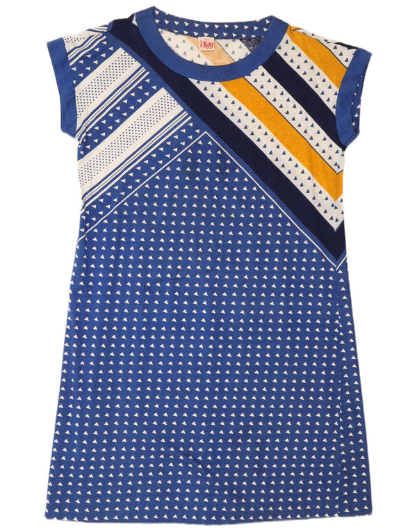 Damska sukienka t-shirtowa Romy UK 18 XL Niebieski geometryczny poliamid