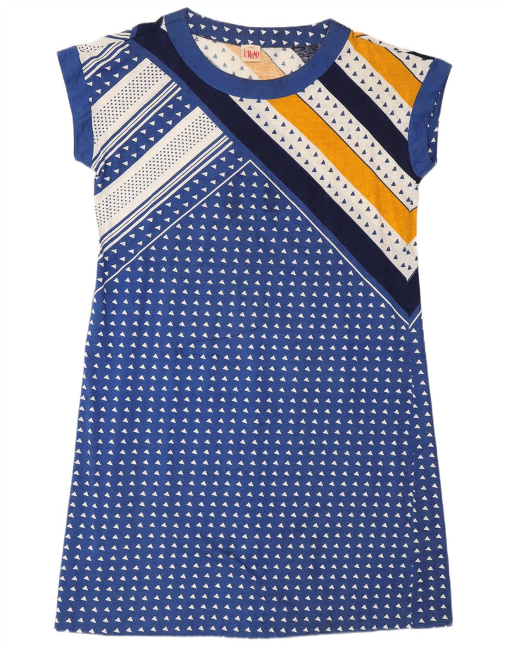 Damska sukienka t-shirtowa Romy UK 18 XL Niebieski geometryczny poliamid