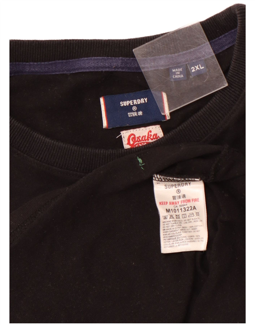 Męska koszulka z grafiką SUPERDRY Top 2XL, czarna bawełna