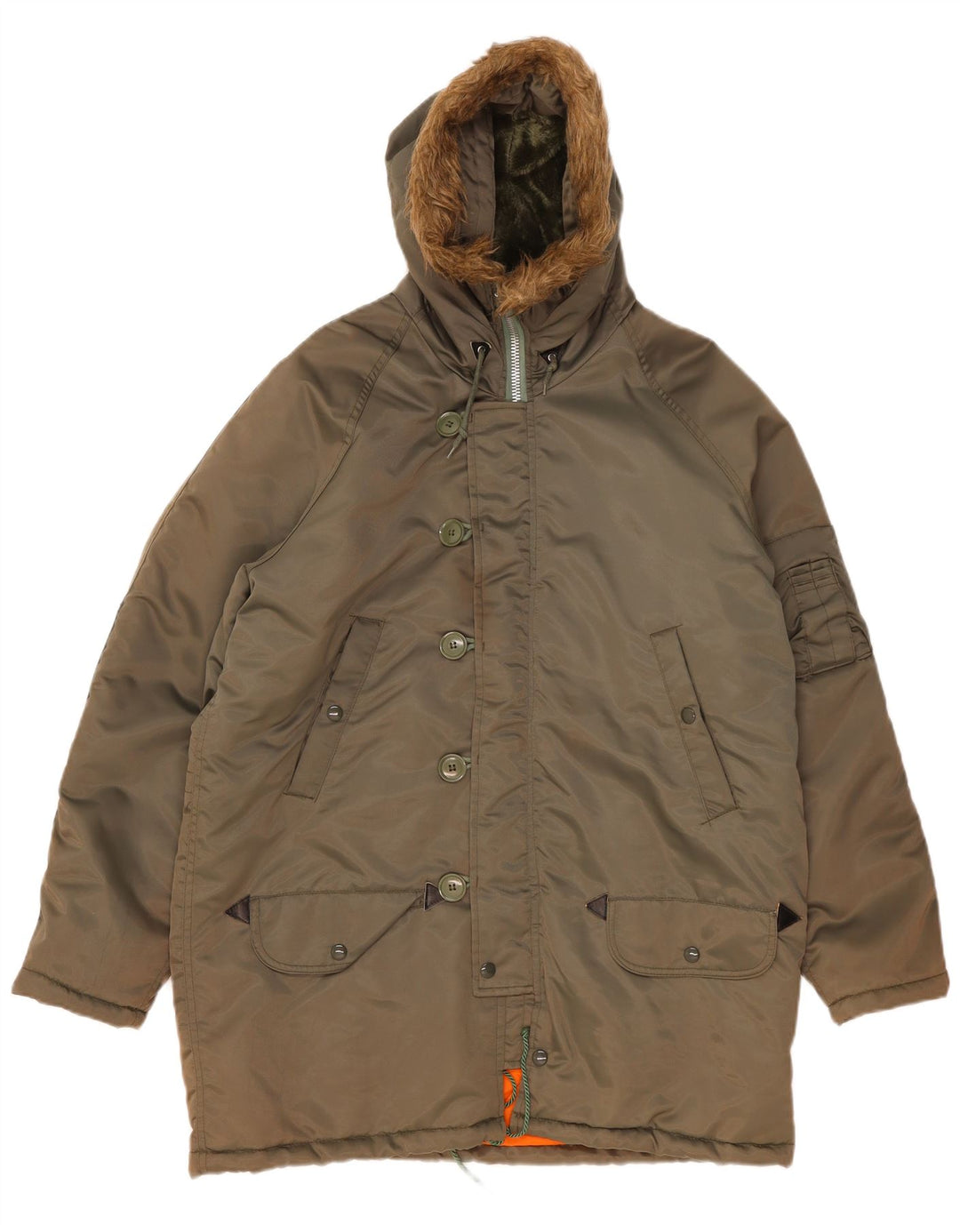 Męska kurtka parka z kapturem w stylu vintage IT 52 XL Khaki, poliamid