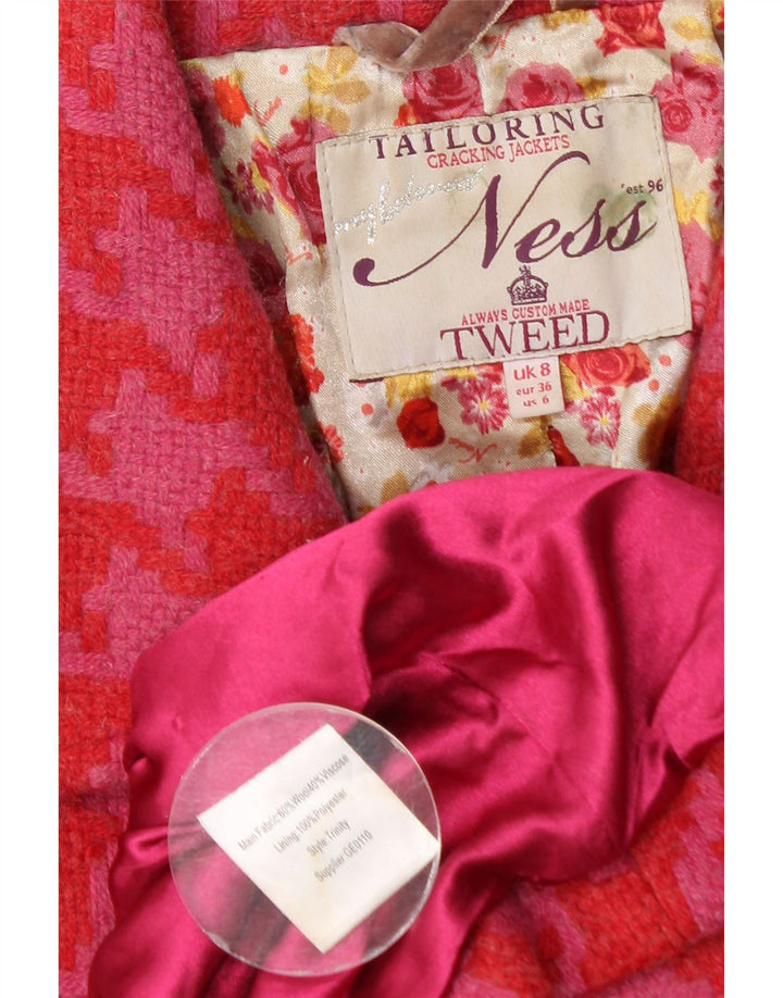 Damska budrysówka Ness UK 8, mała, różowa, wełniana pepitka