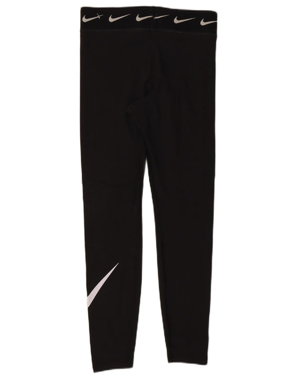 Damskie legginsy Nike Graphic UK 12, średnie czarne, bawełniane
