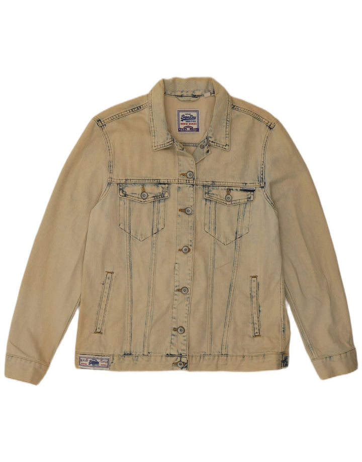 Damska kurtka jeansowa SUPERDRY UK 10 Small, beżowa, bawełniana