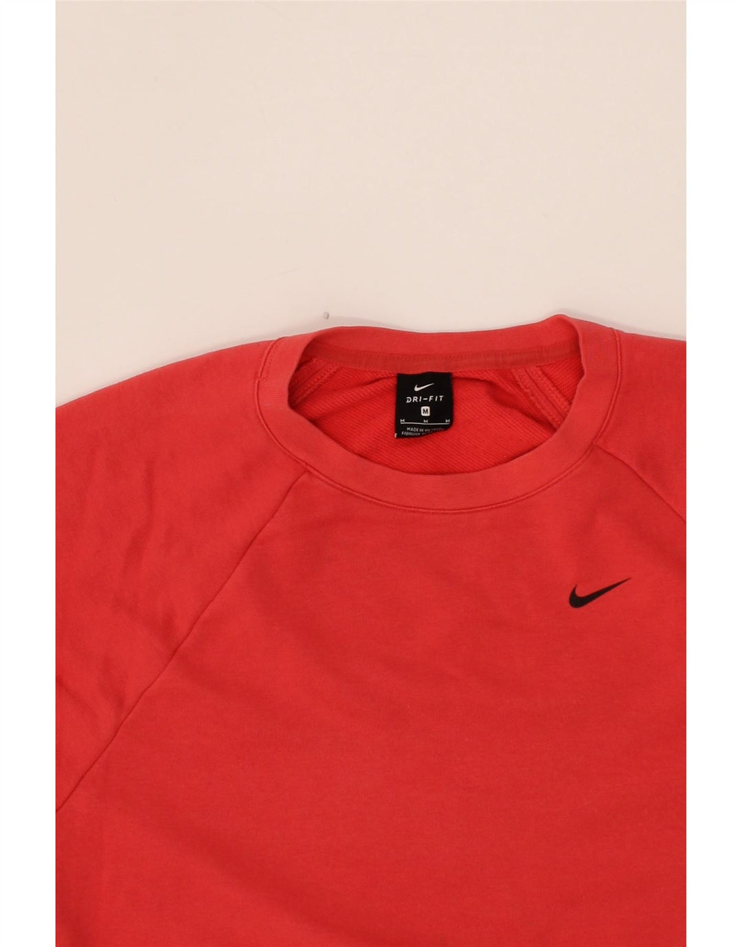 NIKE Womens Dri Fit Crop Sweatshirt Jumper UK 14 Medium Red Polyester Vintage Nike and Second-Hand Nike from Messina Hembry 