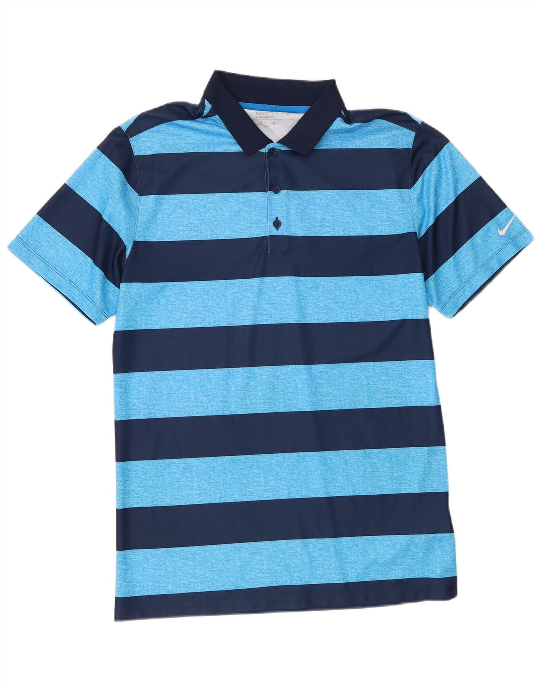 Męska koszulka polo Nike Dri Fit Standard, mała, niebieska, poliestrowa w paski