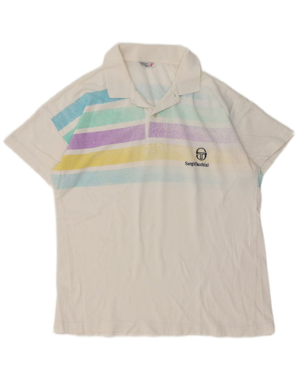 Męska koszulka polo Sergio Tacchini w średnie białe paski