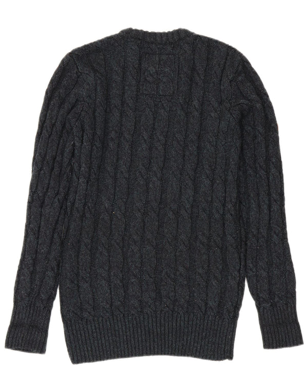 Męski sweter Superdry z okrągłym dekoltem, mały, granatowy, akrylowy