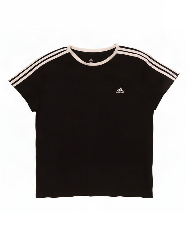 Damska koszulka Adidas Top UK 24/26 2XL Czarna bawełna