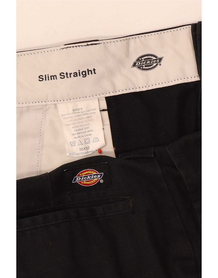 Męskie spodnie typu slim, proste chino Dickies W38 L32, czarny poliester