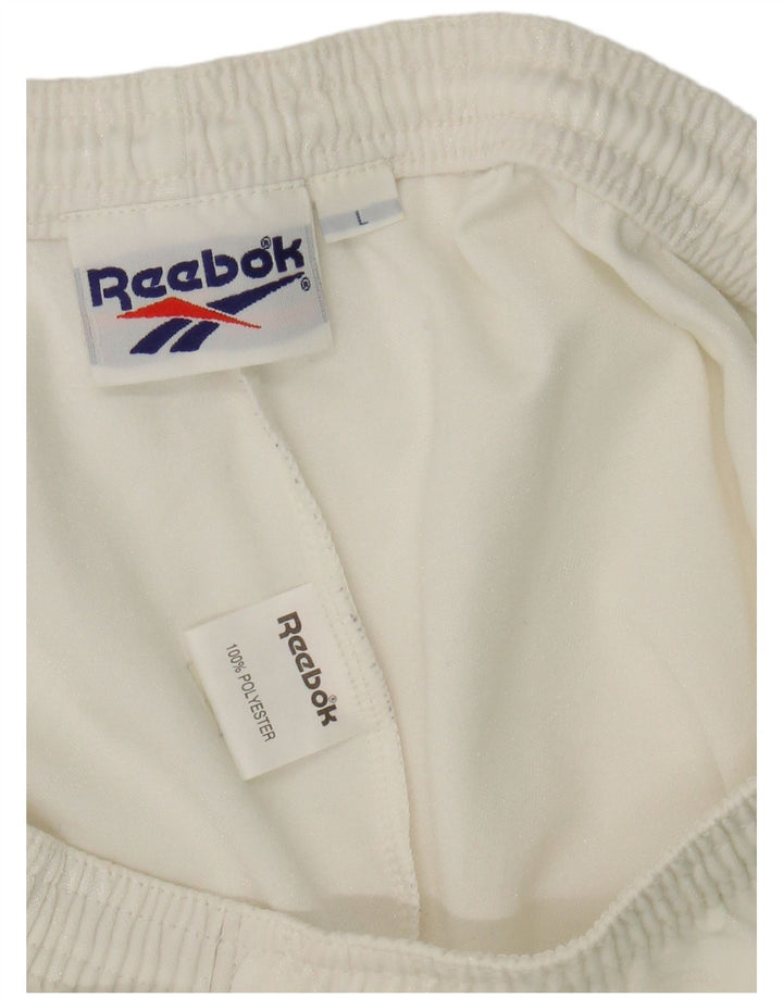 Męskie spodenki sportowe Reebok, duże, białe, poliestrowe