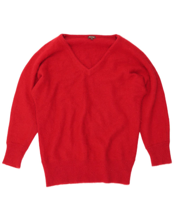 Damski sweter z dekoltem w kształcie litery V, PHASE EIGHT, UK 12, nylon w kolorze średnio czerwonym