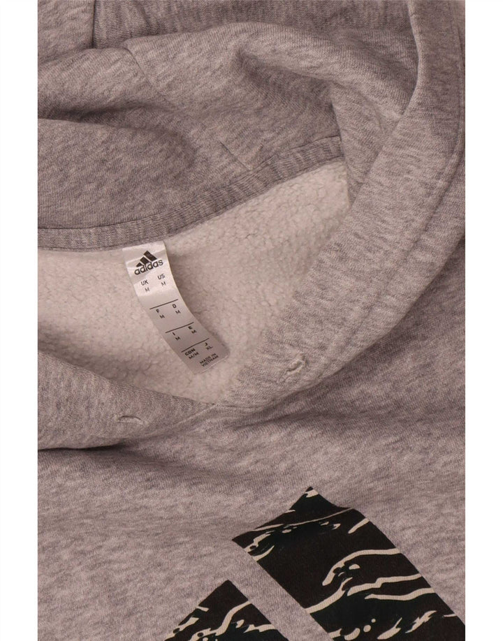 Męska bluza z kapturem Adidas Graphic, średnia szara bawełna