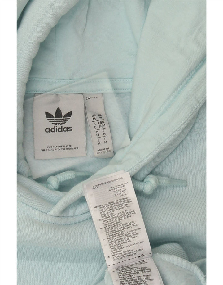 Adidas Męska bluza z kapturem, średnia niebieska, bawełniana