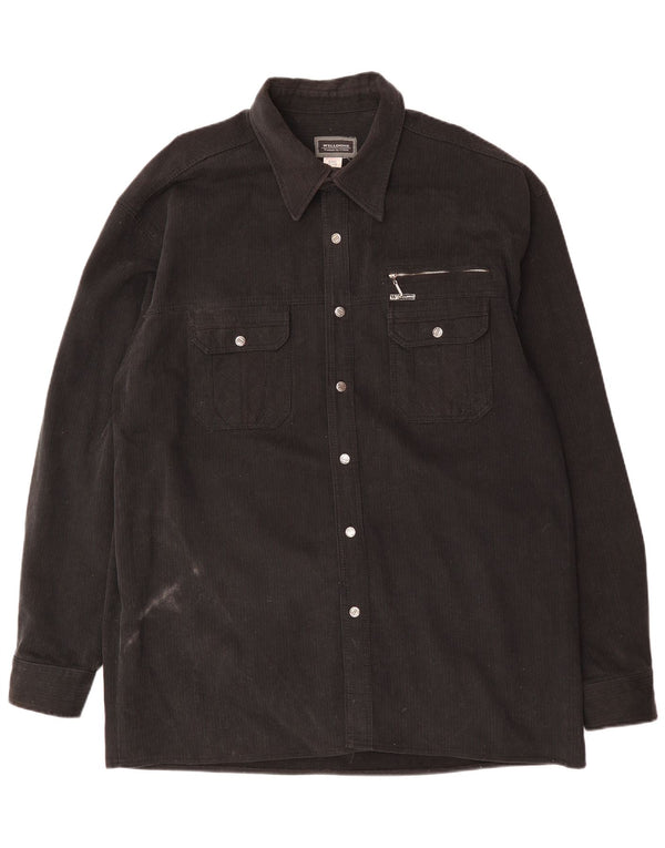 Koszula męska sztruksowa VINTAGE UK 47/48 3XL Czarna bawełniana