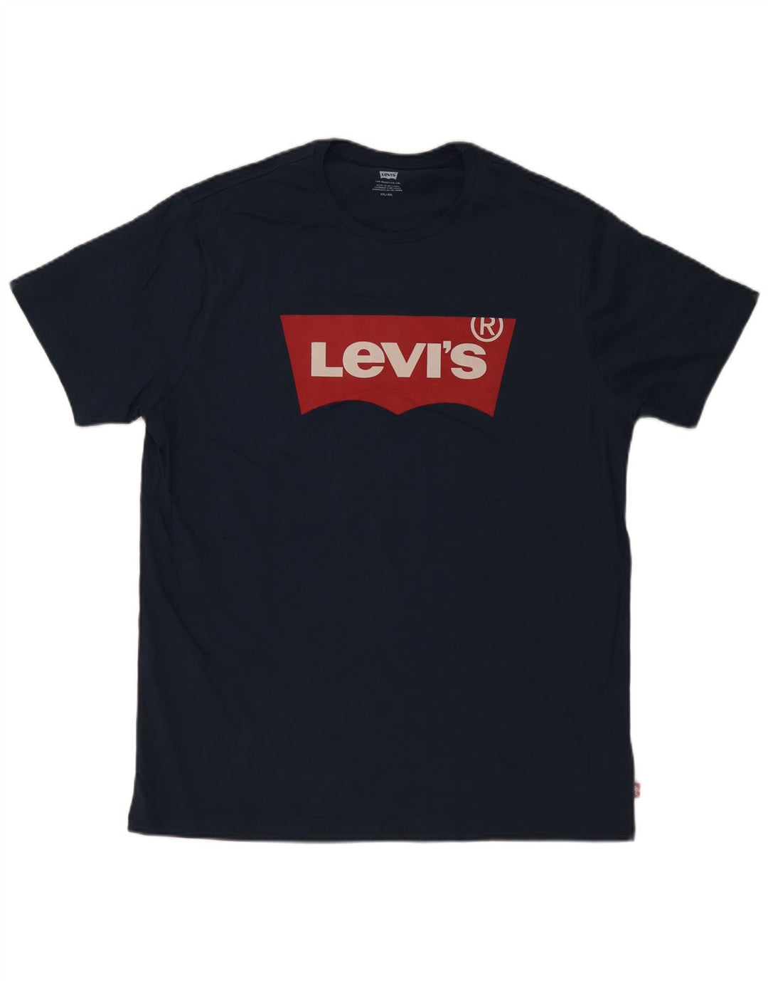 LEVI'S Mens Graphic T-Shirt Top 2XL Navy Blue Cotton