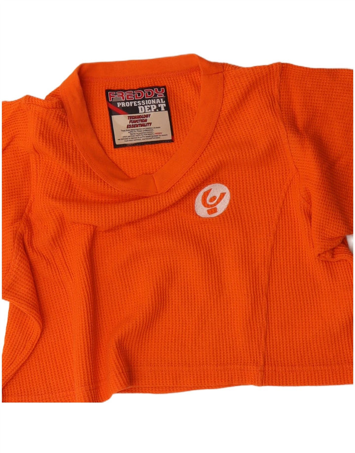 Damska koszulka typu Crop Top FREDDY UK 16, duża pomarańczowa
