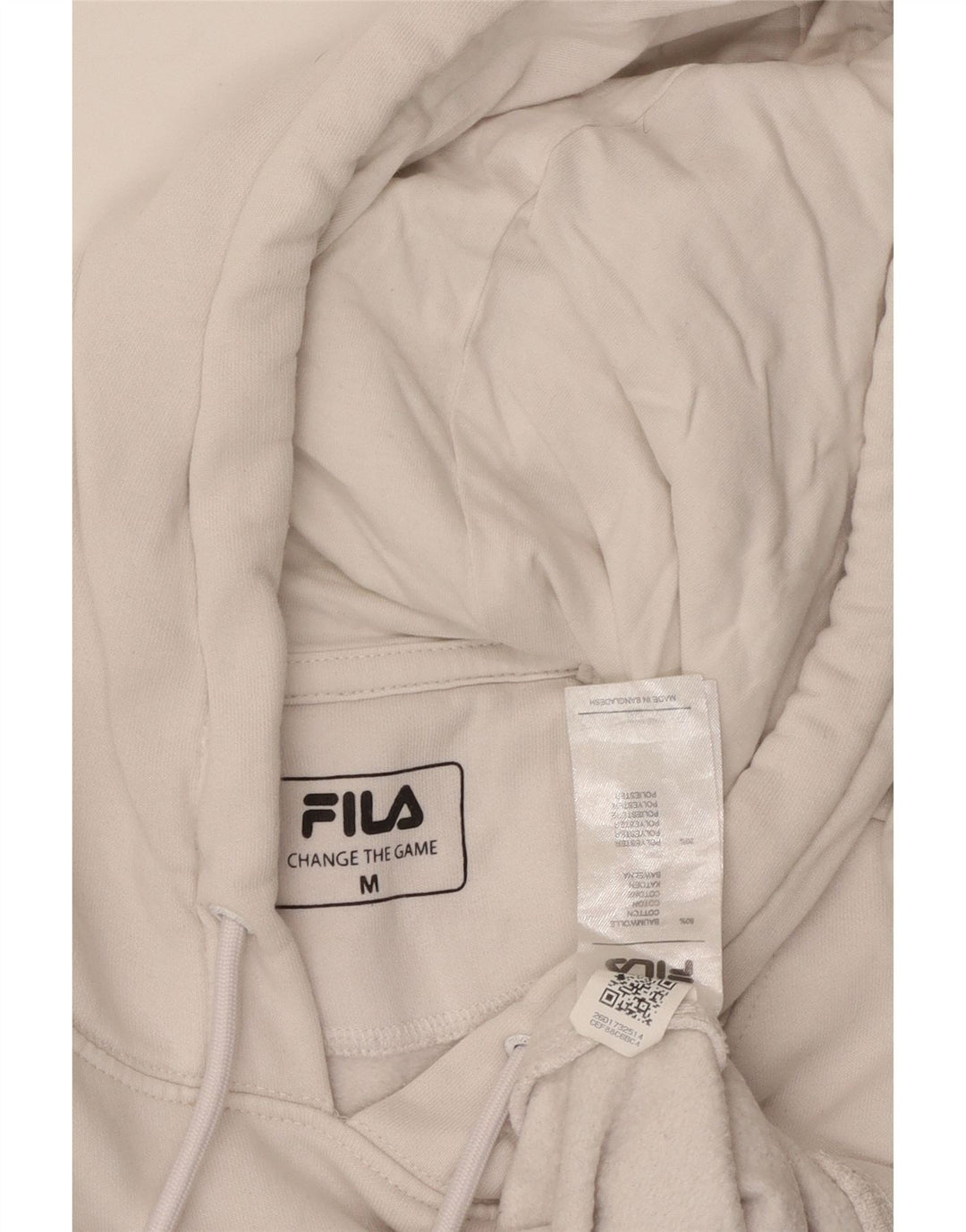 Męski sweter z kapturem FILA, średniej wielkości, biały, bawełniany