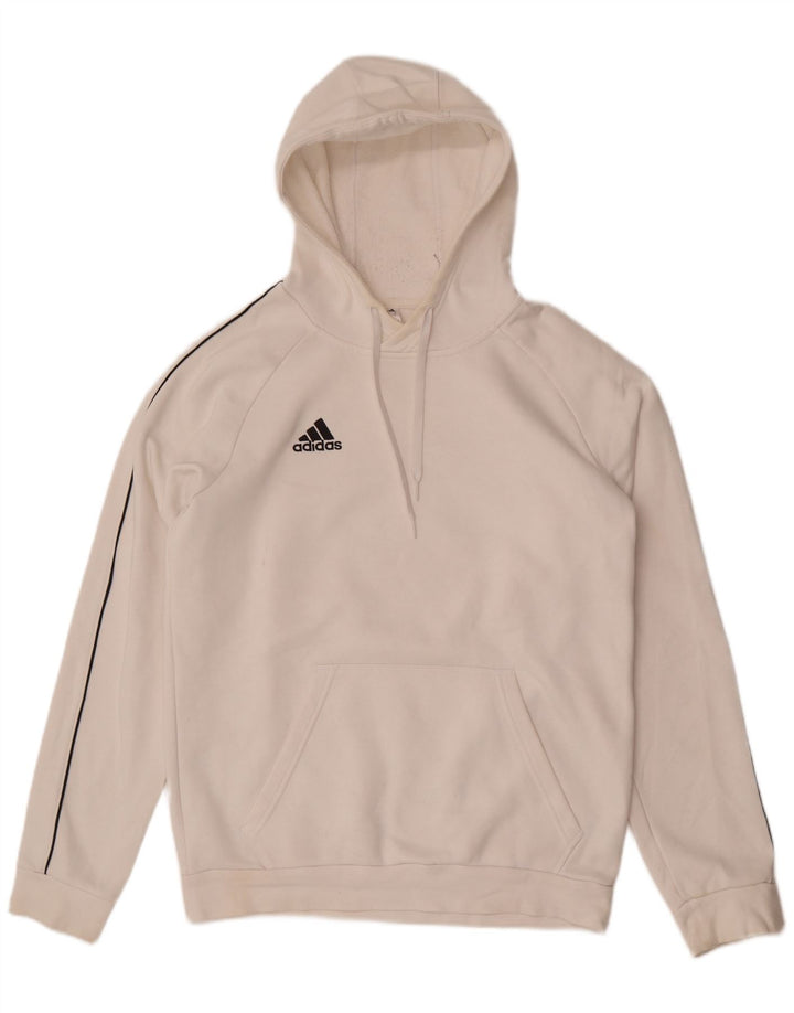 Męska bluza z kapturem Adidas, średnia biała bawełna