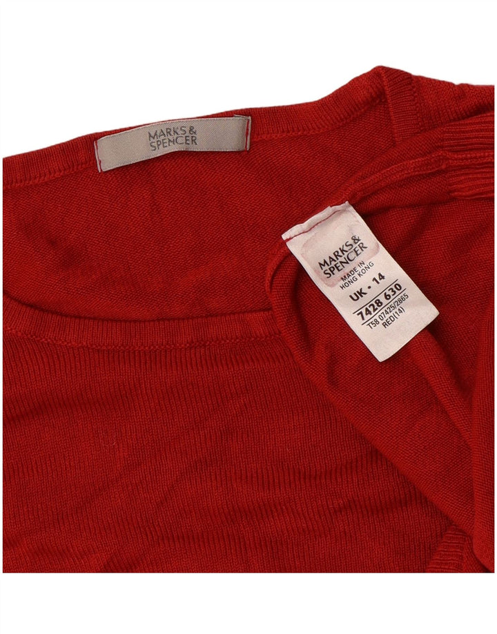 Marks & Spencer Damski sweter z okrągłym dekoltem, UK 14, średni czerwony