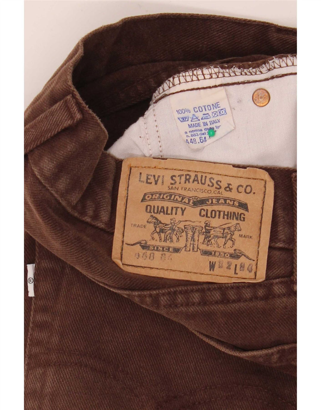 Męskie dżinsy Levi's 448 Straight W32 L34 Brązowa bawełna