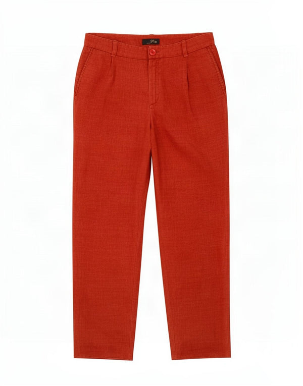 Spodnie damskie Massimo Dutti Straight Chino EU 36 XS W26 L28 Czerwone lniane