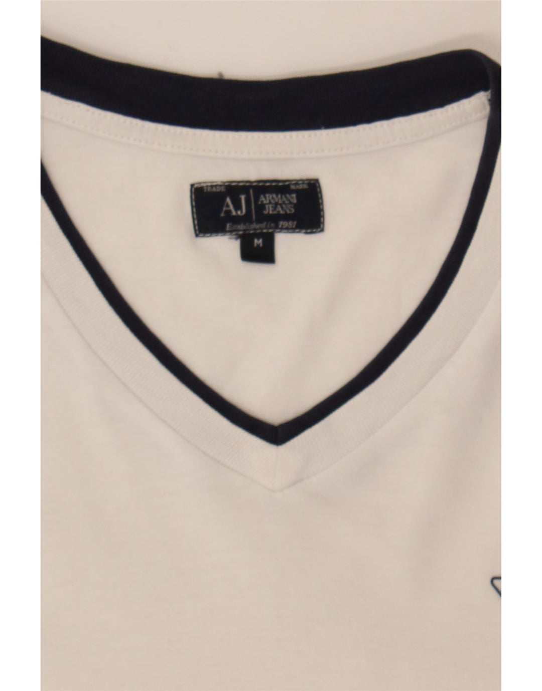 ARMANI JEANS Womens T-Shirt Top UK 14 Medium White Cotton Vintage Armani Jeans and Second-Hand Armani Jeans from Messina Hembry 