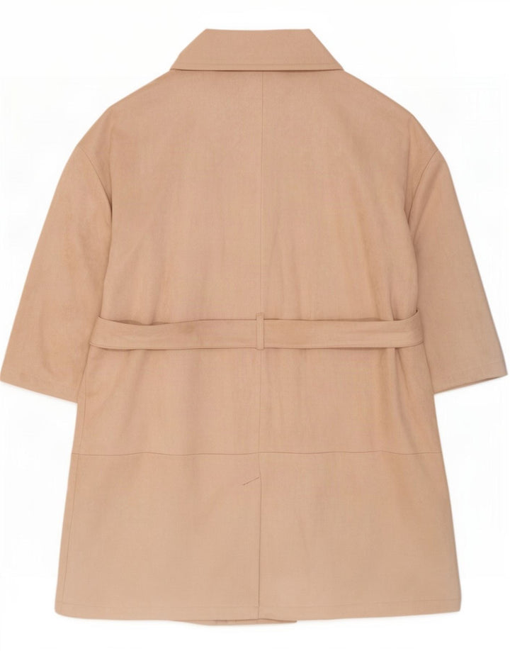 Marks & Spencer Damski płaszcz dwurzędowy UK 24 4XL Beżowy poliester
