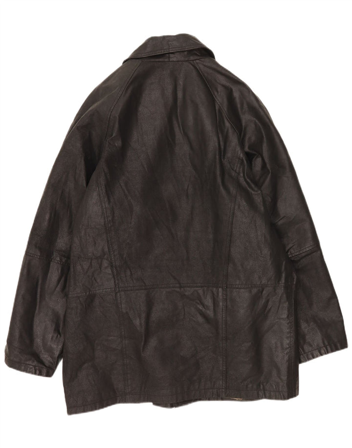 Męska kurtka skórzana marynarska Giulia Galanti UK 40, duża czarna skóra