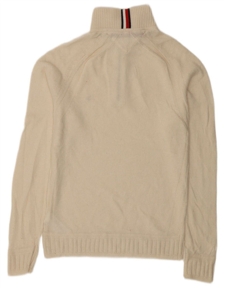 Męski sweter zapinany na zamek Tommy Hilfiger, duży, z białej wełny