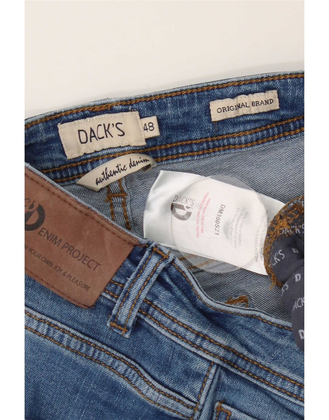 Dack's Męskie jeansy slim IT 48 Medium W32 L27 Niebieskie bawełniane