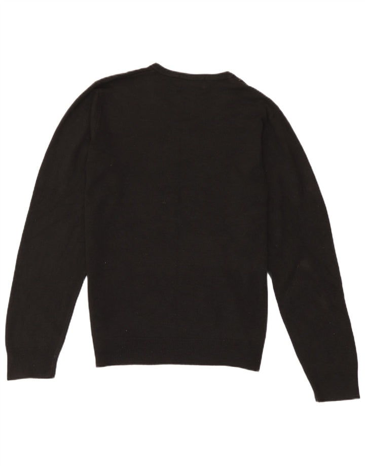 Męski sweter Marks & Spencer Blue Harbor z dekoltem w kształcie litery V, mały, czarny, akrylowy