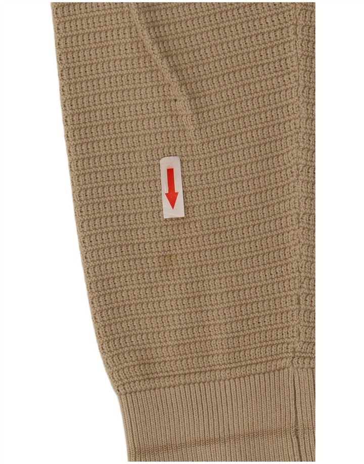 Cos Męski sweter z dekoltem w łódkę, mały, beżowy, bawełniany