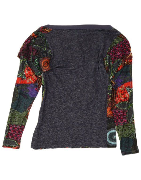 Desigual damski top o luźnym kroju z długim rękawem, UK 6 XS, wielokolorowy