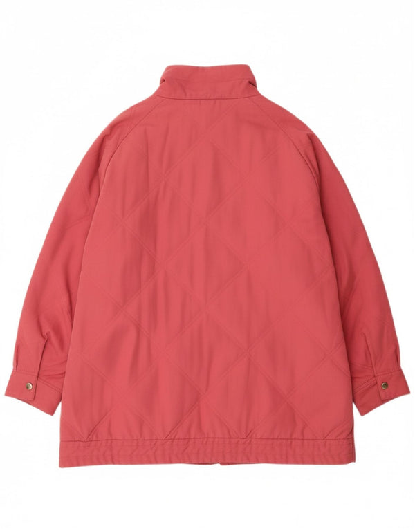 Damska pikowana kurtka VINTAGE UK 22 3XL Różowy poliester