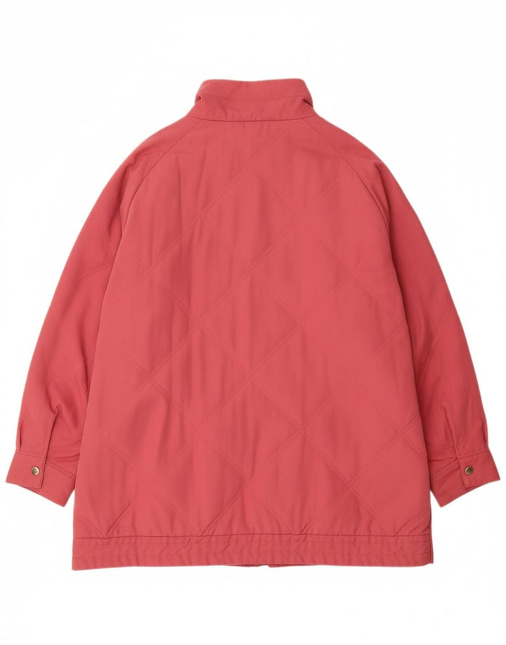 Damska pikowana kurtka VINTAGE UK 22 3XL Różowy poliester