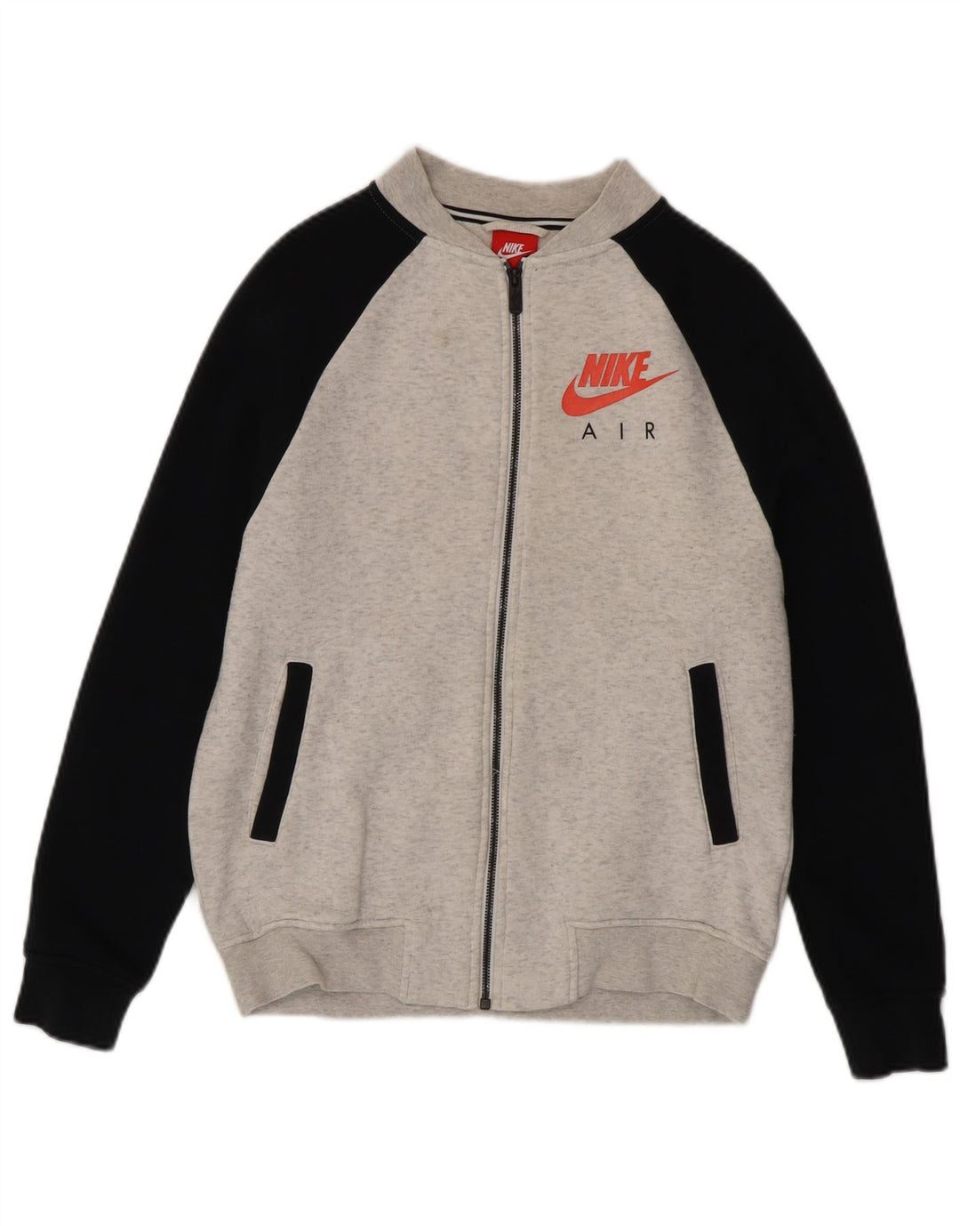 Męska kurtka dresowa Nike Graphic, mała, szara, bawełniana z blokami kolorów