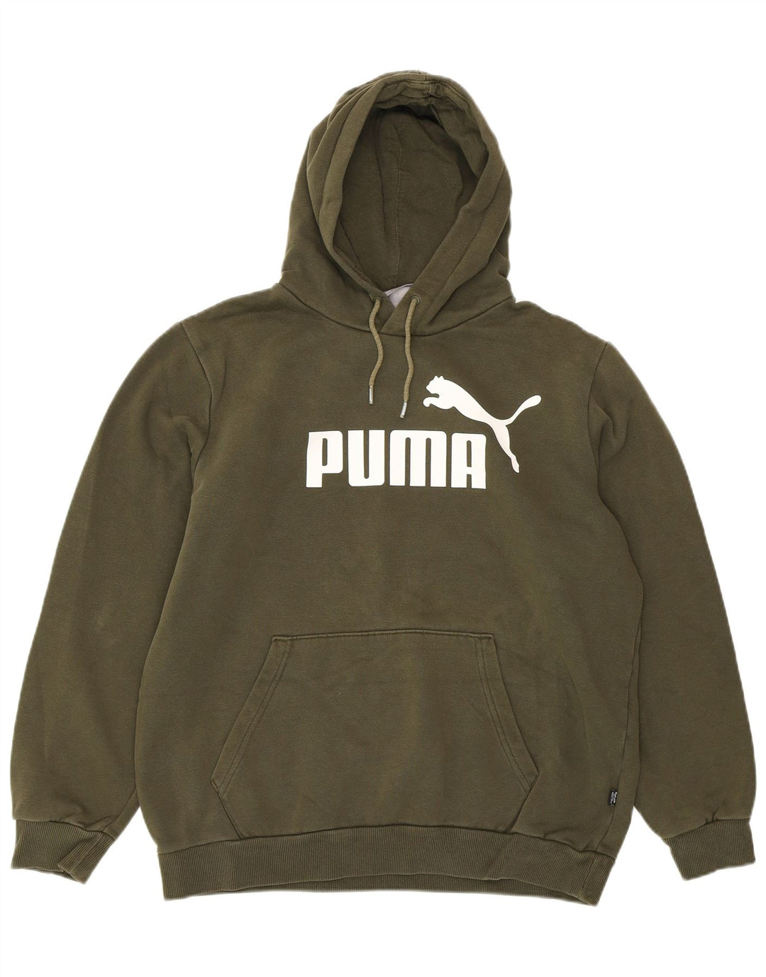 Damski sweter oversize z kapturem i grafiką PUMA UK 14, średni khaki, elastan