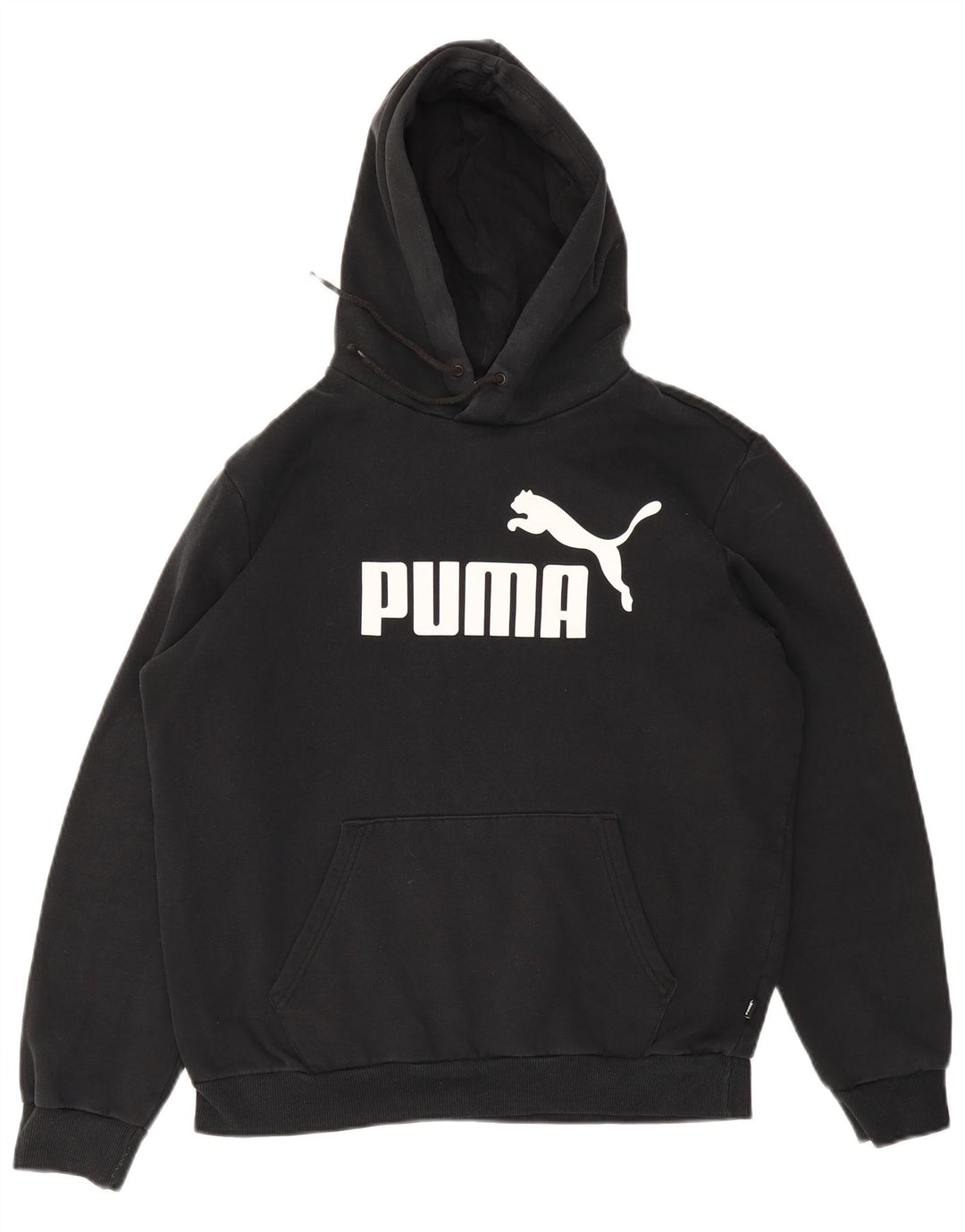 Męski sweter z kapturem i grafiką PUMA, średni czarny, bawełniany