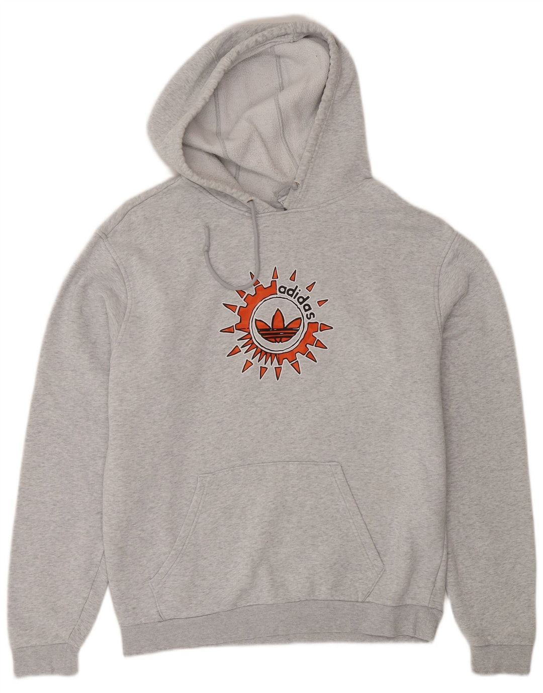 Męska bluza z kapturem Adidas Graphic, średnia szara bawełna