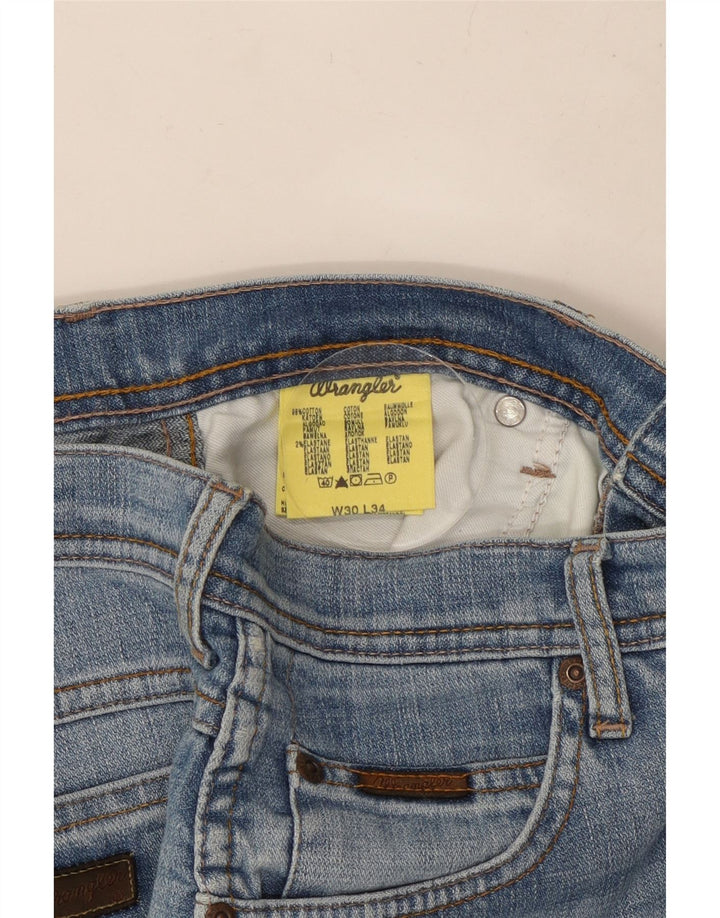 Męskie proste dżinsy WRANGLER W30 L30, niebieskie, bawełniane